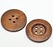 PEPPERLONELY Brand 20PC Brown Large 4 Hole Round Wood Buttons Scrapbooking Sewing Buttons 35mm (1-3/8 Inch)