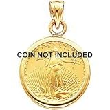 14K Yellow Gold Bezel for 1/10oz American Eagle Coin 41KT33CuRJL. SL160 14K Yellow Gold Bezel for 1/10oz American Eagle Coin
