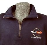 Corvette Emblem 1/4 Zip Henley Sweatshirt