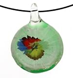 Murano Style Glass Pendant with Stainless Steel IP Coating Choker