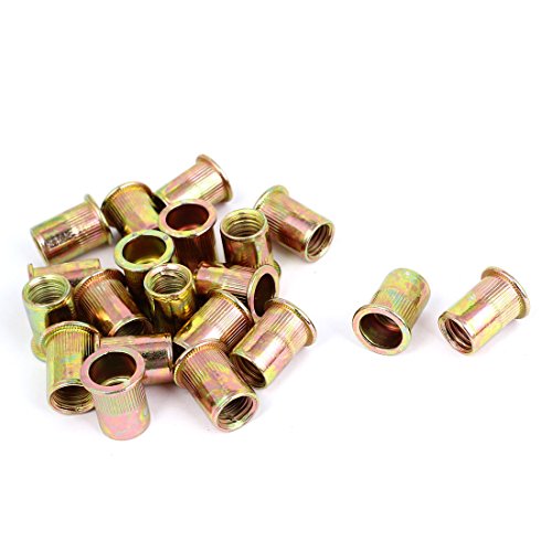 uxcell® M12x22mm Zinc Plated Flat Head Rivet Nut Rivnut Insert Nutserts 20 Pcs
