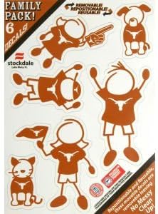 Texas Longhorns NCAA Family Decals Auto Car 5" x 7" Small 6 Piece Set