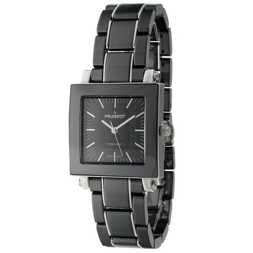 Peugeot Women's PS4888BK Swiss Ceramic Black Dial Watch