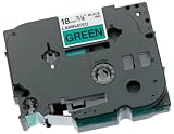 Brother 3/4 Inch x 26.2 Feet Black on Green for P-Touch (TZ741)