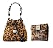 Dooney & Bourke Leopard Drawstring Handbag With Matching Large Credit Card Wallet