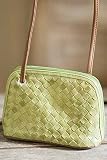 Women's Mini Woven East West Leather Organizer Handbag