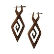SEMAI - Organic Hand Carved Sono Wood Earrings with Wood Post - From Indonesia - Sold as a Pair - 22mm x 60mm