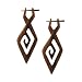 SEMAI - Organic Hand Carved Sono Wood Earrings with Wood Post - From Indonesia - Sold as a Pair - 22mm x 60mm