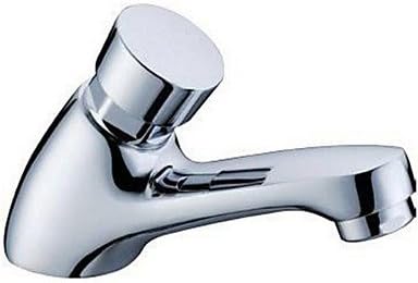 BL Modern retro New Single Cold Brass Water Delay Self-closing Basin Washroom Faucet Mixer Tap,Sink Faucet(Chrome plated solid brass)