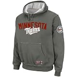 MLB Men's Minnesota Twins Classic Experience Hooded Fleece Pullover (Vintage Navy, Large)