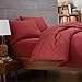 Amazon Brand – Pinzon Lightweight Cotton Flannel Sheet Set - Full, Bordeaux