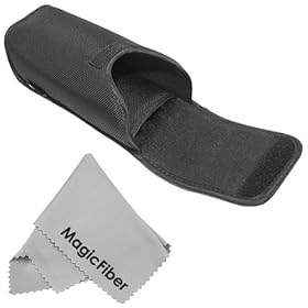 Carry Case Pouch for DSLR Hot Shoe Flash (For Canon 550EX 580EX II 430EX II SB600 SB800 and More) + Premium Magicfiber Microfiber Cleaning Cloth