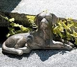 Cast Iron 13 BUDDY Puppy DOG SCULPTURE With A CHOCOLATE VERDI HUES Finish GARDEN / HOME STATUE