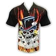 NEW Insane Skull Flames Poker Biker Shirt, Dragonfly