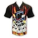 NEW Insane Skull Flames Poker Biker Shirt, Dragonfly