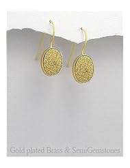 Druzy Earrings In Brass