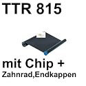 Kompatible Fax Farbrolle mit Chipkarte,Zahnrad,Endkappen Für Sagem TTR815 und TTR812 Passend zu Sagem Fax 410,420,425,440,Phonefax 300,302,310,316,320,325,330,331,336,350,351,356,360,365,390,391,395,395I,396,410,420,431,440I,445I,550