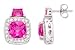 8 3/8 Carat Created Pink Sapphire and CZ Sterling Silver Earrings