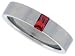 Surgical Steel 3/16 (5mm) Flat Band with Emerald Cut Red CZ