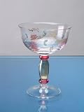 Set Of Four GEORGIO Romanian/European 24% Crystal CHAMPAGNE SAUCER Grape Pattern GLASS Bar