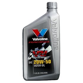 Valvoline VV211  VR1 Racing Formula SAE 20W-50 (Turbo Approved) Motor Oil, Pack of Twelve 1 Quart Bottles