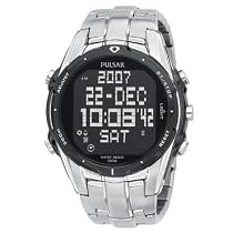 Pulsar Men's World Time Alarm Chronograph Silver-Tone Watch #PQ2001