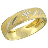 10k Gold Men's Wedding Ring Band w/ Rhodium Accent, 7/32 in. (5.5mm) wide (Available in Sizes 8 to 13)