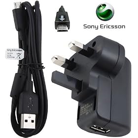 100% Genuine Mains Charger Adapter CST80 and USB Data Cable EC700 for Sony Ericsson Aspen, Hazel, Vivaz, Vivaz-Pro, Xperia-X10, Xperia X10 Mini Pro, Xperia-X2, Xperia-X, Yendo, Cedar