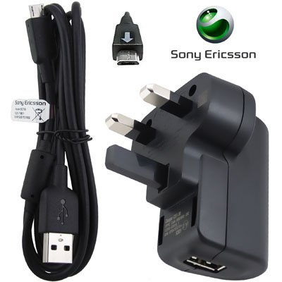100% Genuine Mains Charger Adapter CST80 and USB Data Cable EC700 for Sony Ericsson Aspen, Hazel, Vivaz, Vivaz-Pro, Xperia-X10, Xperia X10 Mini Pro, Xperia-X2, Xperia-X, Xperia X8, Yendo, Cedar, Xperia X12, Xperia Play Playstation, Arc, Xperia Neo + Vision Brand 13cm X 8cm Black Velvet Pouch Sock Case Cover With Drawstring Universal almost fit to any Mobile Phone