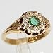Art Deco 18k Yellow Gold .20 Carat Emerald & Diamond... Art Deco 18k Yellow Gold .20 Carat Emerald & Diamond...