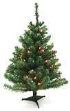 Good Tidings Norway Spruce Artificial Prelit Tabletop Christmas Tree, 3-Feet, Multi-Color Lights