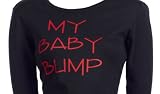 Spoilt Rotten - My Baby Bump - Slogan T-Shirt Maternity T-Shirt BLACK, Large, L