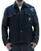 Marc Moto By Andrew Marc Men's Trucker Jean Jacket Coat Leather Sleeves