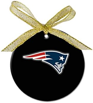 New England Patriots Logo Custom unique Round porcelain Ornaments (Large Size) Holiday gifts or home Decor