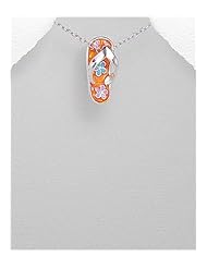 Flip Flop Colored Enamel Pendant Necklace In 92.5 Sterling Silver