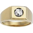 14K Yellow Gold Diamond Man's Solitaire Ring - 0.50 Ct.