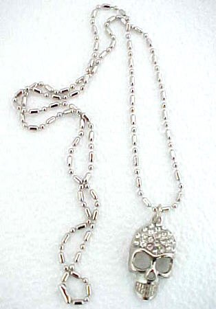 Click here to buy Cool Crystal Rhinestone Skull Necklace Pendant by Coolstuff4U.