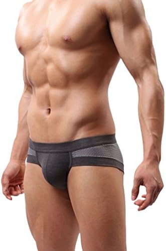 HP95(TM)Men's Bikini Underwear,Trunks Style Men's Briefs Soft Underpants (XL, Gray)