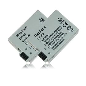 M&L Mobiles� | 2x Battery LP-E8 LPE8 for Canon EOS 550D | EOS 600D | EOS Rebel T2i | EOS Rebel T3i