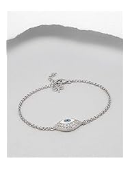 Eye Colored Enamel Bracelet In 92.5 Sterling Silver