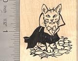 Count Cat-ula, Vampire Halloween Costume Cat Rubber Stamp