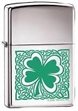 Zippo Celtic 4 Leaf Clover HP Chrome Lighter, 7752