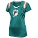 NFL Miami Dolphins Draft Me III Short Sleeve V-Neck Synthetic Tee, Aqau/White/Dark Orange, Medium