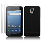 SAMSUNG I997 INFUSE 4G SILICONE SKIN CASE - BLACK, WITH 2 SCREEN PROTECTORS