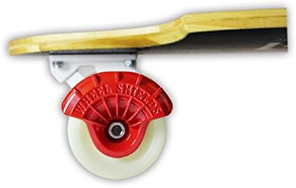 WHEEL SHIELDS RED Longboard Skateboard - Splash Protection, End Wheel Bite