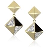 nOir Partial Pave Diamond Shape Earrings