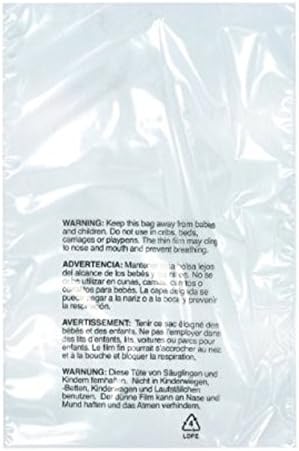 (9x12)(11x14)(12x18) Suffocation Warning Poly Bag, 1.5ml Self-sealed 100ct, Easy Peel, FBA Fulfillment. ((9X12) 500CT)