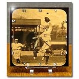 Vintage Detroit Tigers Making the Catch Black 2 - 6x6 Desk Clock