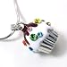 New Crystal Cupcake Sweets Pendant Necklace Silver tone
