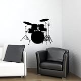 BIG Drum Set-Vinyl Wall Decal Sticker Art-Home Decor-Black